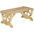 2-Person Garden Bench Outdoor Wagon Wheel Porch Bench for Backyard, Patio, Garden Natural