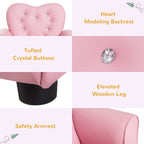Kids Sofa Toddler Tufted Upholstered Sofa Chair Princess Couch Furniture with Diamond Decoration for Preschool Child, Pink