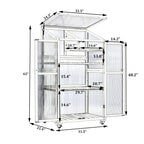 Portable Wood Greenhouse with Wheels & 3-Tier Shelf, Tall Cold Frame with Vented Roof for Balcony Garden, 31.5'' L x 22.5'' W x 62'' H, Black