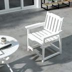 All-Weather Patio Chair, HDPE Patio Dining Chair, Heavy Duty Wood-Like Outdoor Furniture for Garden, Backyard, Deck, Porch, Lawn, White