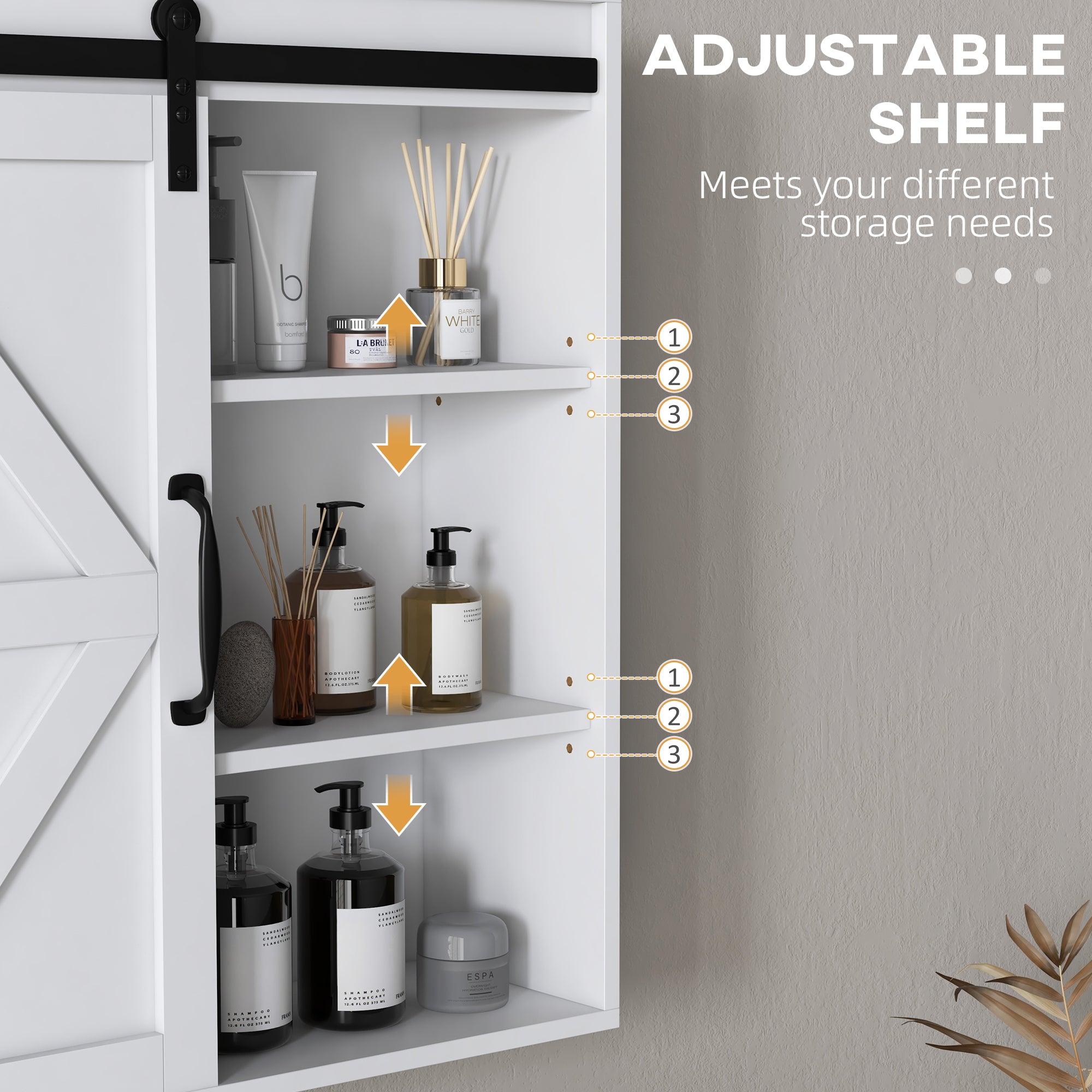 Bathroom Medicine Cabinet, Wall Cabinet with Sliding Door and Adjustable Shelf, 22.75" x 7.75" x 24.5", White