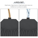 Large 4 Piece Round Fillable Weighted Offset Market Patio Umbrella Base