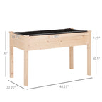 Raised Garden Bed with Legs, 48" x 22" x 30", Elevated Wooden Planter Box, Self-Draining with Bed Liner for Vegetables, Herbs, and Flowers Backyard, Patio, Balcony Use, Natural