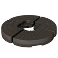 4 Pieces Cantilever Patio Umbrella Base, Fan Shaped Umbrella Weight w/ Built-In Handles & Rugged Material, 148 lbs Water and 220 lbs Water and Sand, Coffee
