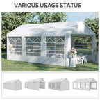 10' x 20' Heavy Duty Party Tent & Carport with Removable Sidewalls and Double Doors, Large Canopy Tent, Sun Shade Shelter, for Parties, Wedding, Outdoor Events, BBQ, White