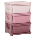 3 Drawers Kids Storage Unit, 3 Tier Stackable Toy Organizers and Storage Chest for Bedroom, Nursery, Playroom, Living Room, Boys, Girls, Toddlers, Pink