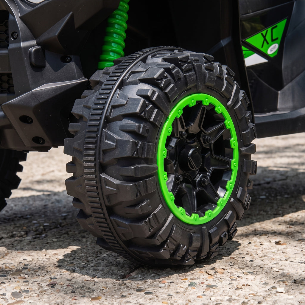 Kids ATV 4 Wheeler, 12V Kids Ride On Toy with Dual Motors, High & Low Speed, Music, Headlights, Up to 3.7 MPH, Green
