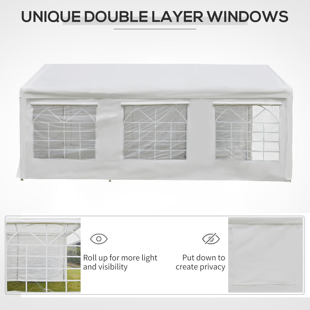 10' x 20' Heavy Duty Party Tent & Carport with Removable Sidewalls and Double Doors, Large Canopy Tent, Sun Shade Shelter, for Parties, Wedding, Outdoor Events, BBQ, White