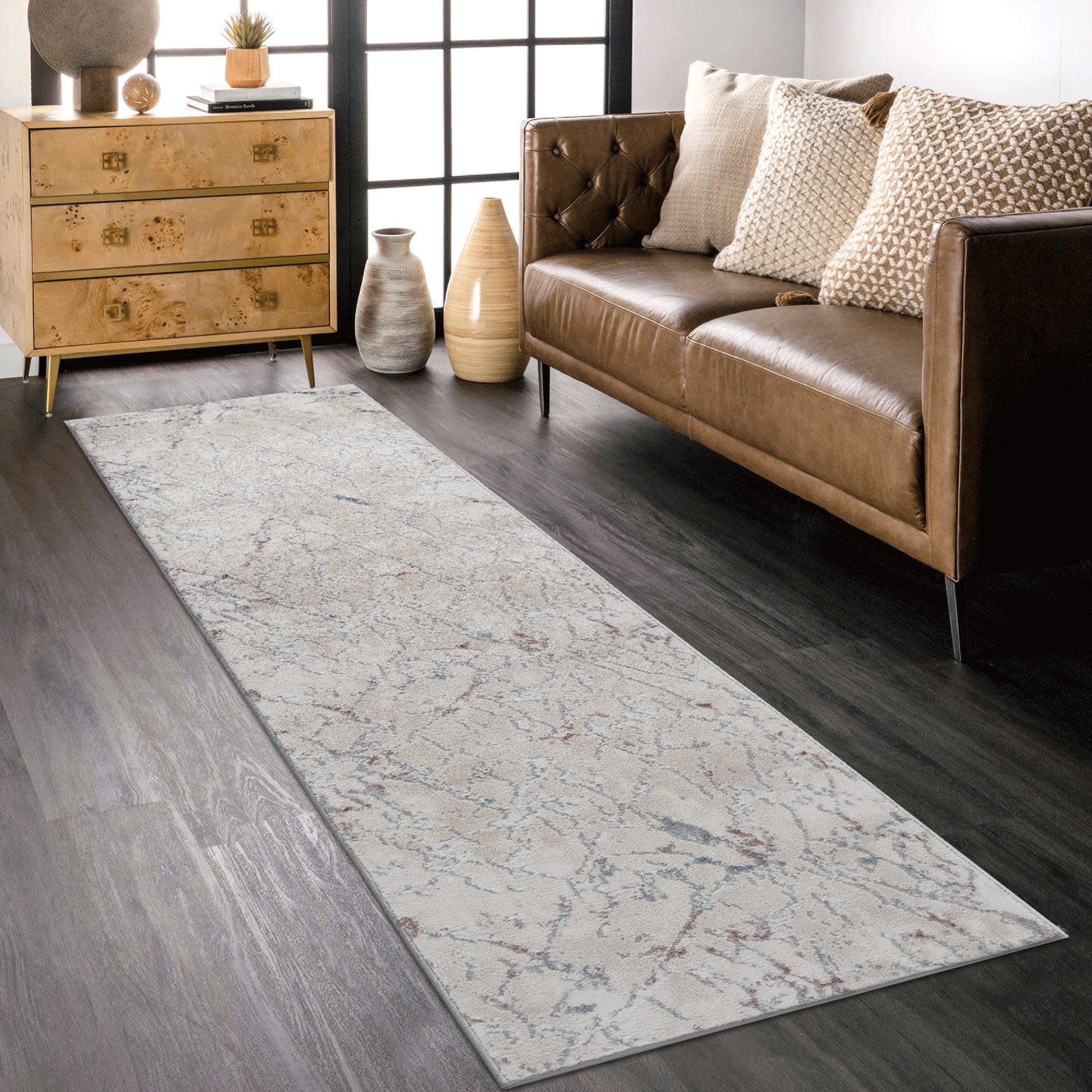 Naar 2x8 Stain-Resistant Area Rug with Non-Shedding Design and Cotton Backing, Kid and Pet-Friendly Carpet, 96" L x 26" W x 0.35" H, Multicolor