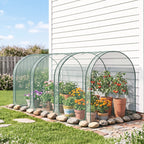 9' x 4' Crop Cage, Plant Protection Tent with Three Zippered Doors, Storage Bag and 4 Ground Stakes, for Garden, Yard, Lawn, Green