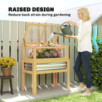 Raised Garden Bed with Mini Greenhouse, Elevated Planter Box with Legs and Bed Liner for Flowers, Vegetables