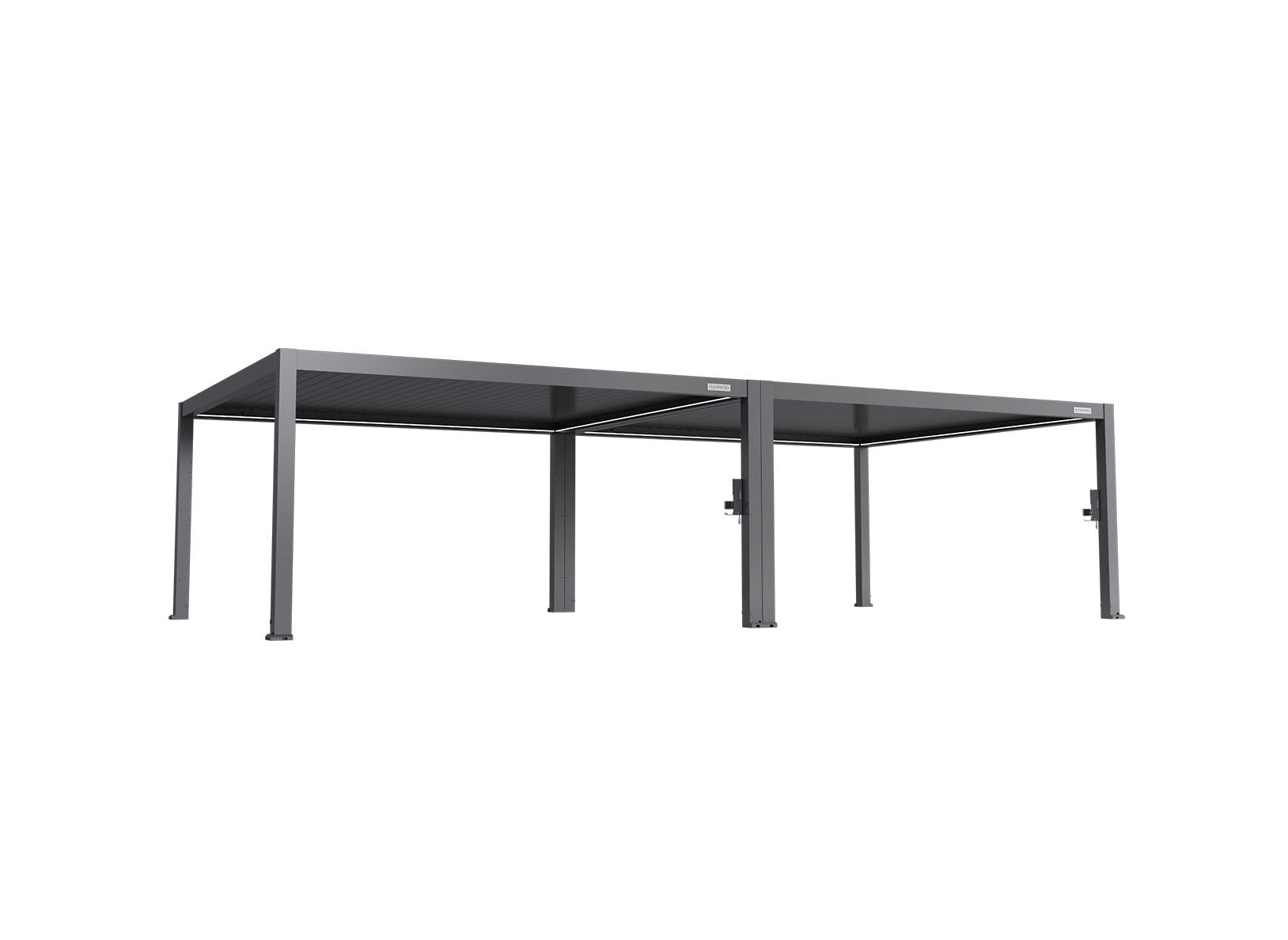 POWER+ PRO Gen 2 Motorized Pergola 16' x 32' Gray - 6063-T5 Aluminum, Motorized 120° Louvers, LED, IP68, 165 MPH/50 PSF
