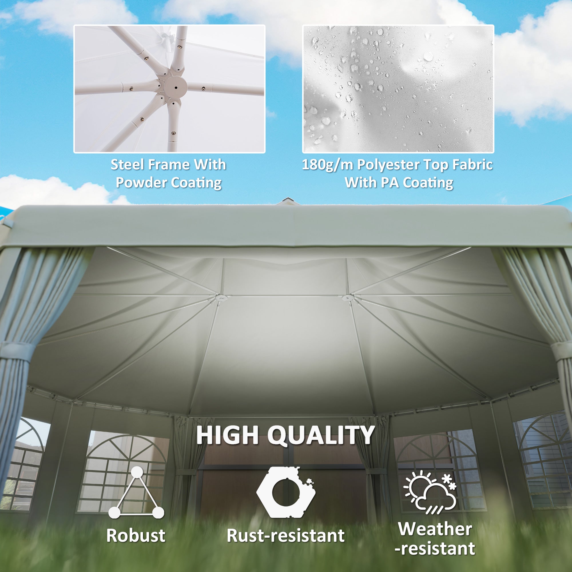 29' x 21' Canopy Party Event Tent with 2 Pull-Back Doors, White