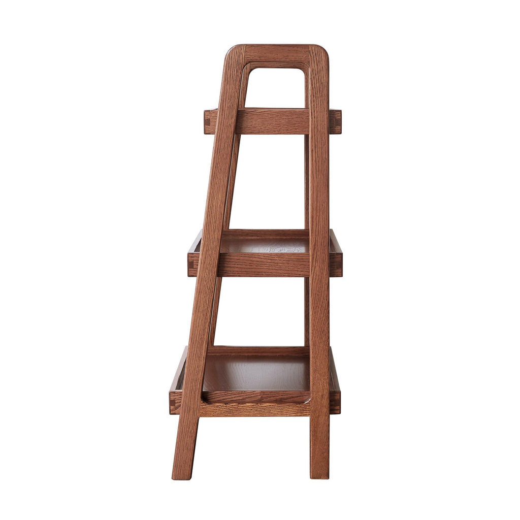 3-Tier Storage Shelf with Ladder-Style Shoe Rack, Waterproof Ladder Shelf with Easy-Clean Finish, 17.5″ L x 12.5″ W x 31.5″ H, Walnut