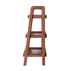 3-Tier Storage Shelf with Ladder-Style Shoe Rack, Waterproof Ladder Shelf with Easy-Clean Finish, 17.5″ L x 12.5″ W x 31.5″ H, Walnut