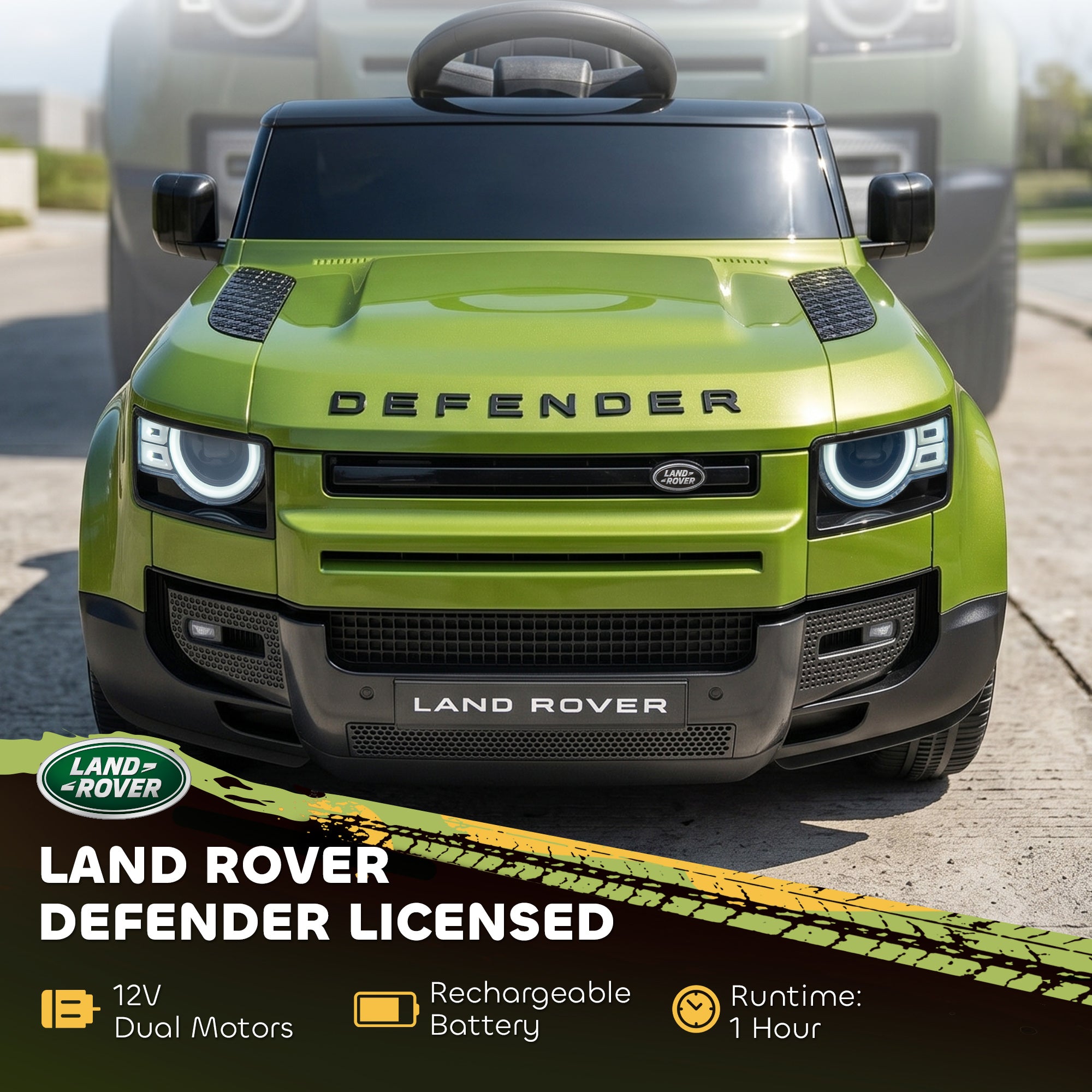 12V Ride on Car Licensed with Remote, Suspension, Slow Start, 3 Speeds, Lights, Music, Horn for 3-5, Green