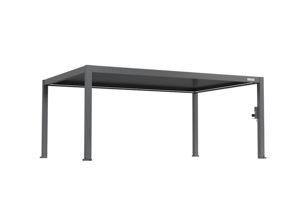 POWER+ PRO Gen 2 Motorized Pergola 13' x 20' (4-Post) Gray 6063-T5 Aluminum Motorized Louvers