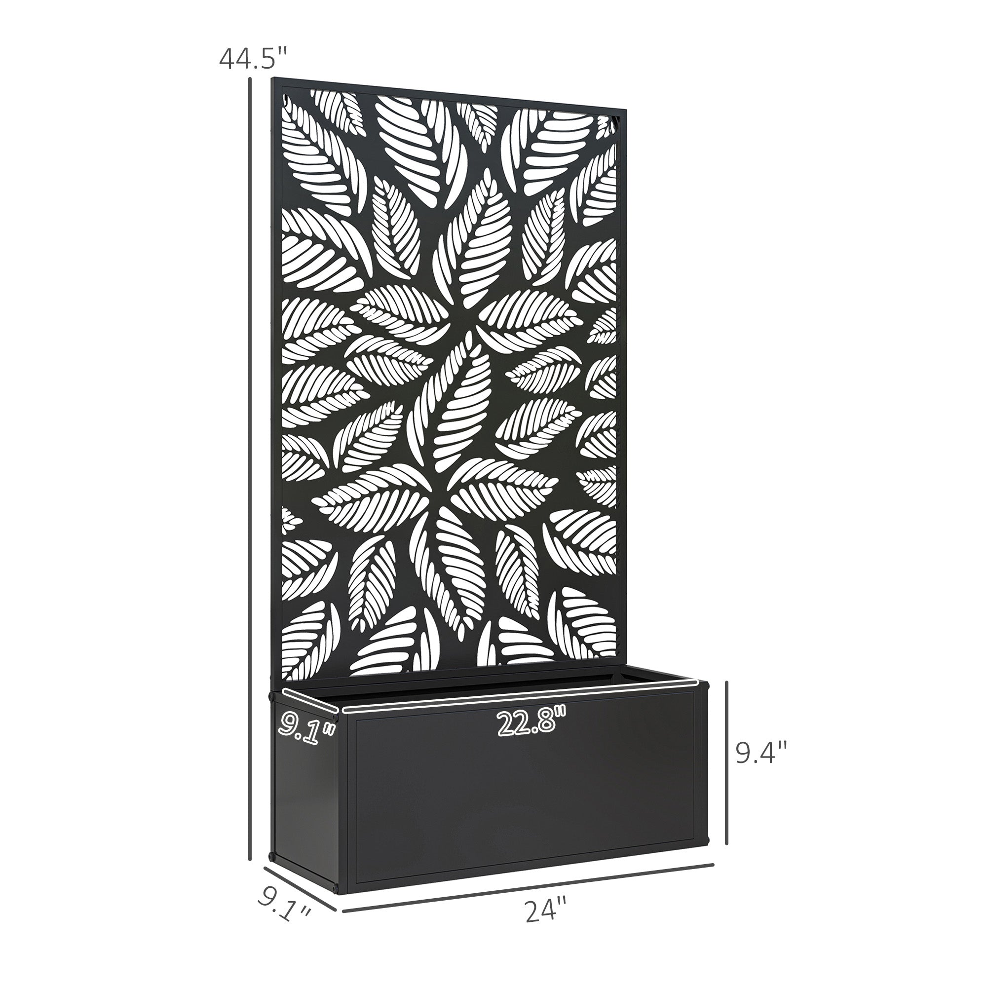 Metal Garden Bed with Trellis for Climbing Plants, Freestanding or Wall Mounted Flower Bed for Garden, Patio, Balcony