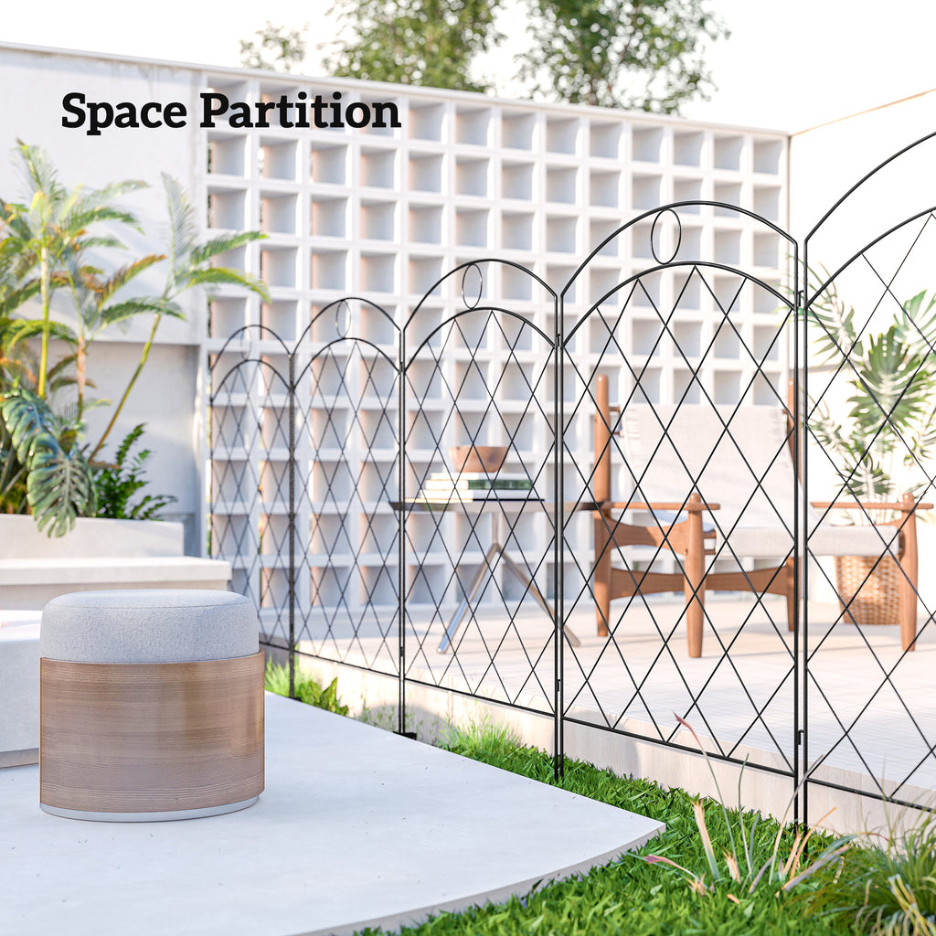 4 Pack Garden Fencing for Yard, Decorative Fence Panels as Flower Edging, Circle