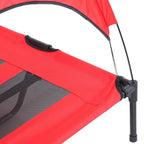 48" x 36" Elevated Portable Dog Cot Cooling Pet Bed with UV Protection Canopy Shade, Red