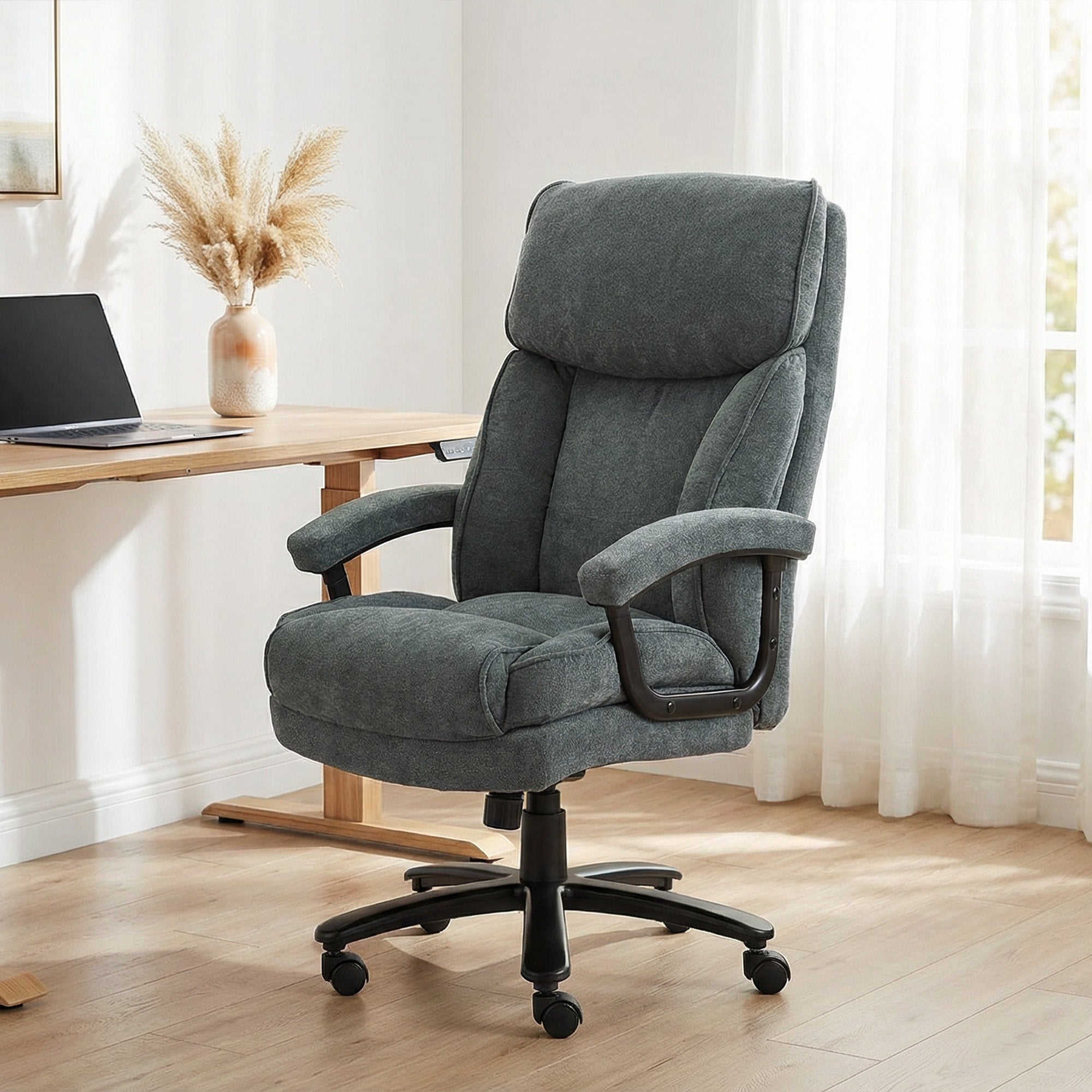 Big and Tall Executive Office Chair, Up to 450 lbs. Heavy Duty Desk Chair, Computer Chair for Heavy People, Gray