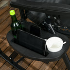 2 Outdoor Rocking Chairs Foldable Reclining Zero Gravity Lounge Rockers w/ Pillow Cup & Phone Holder, Black