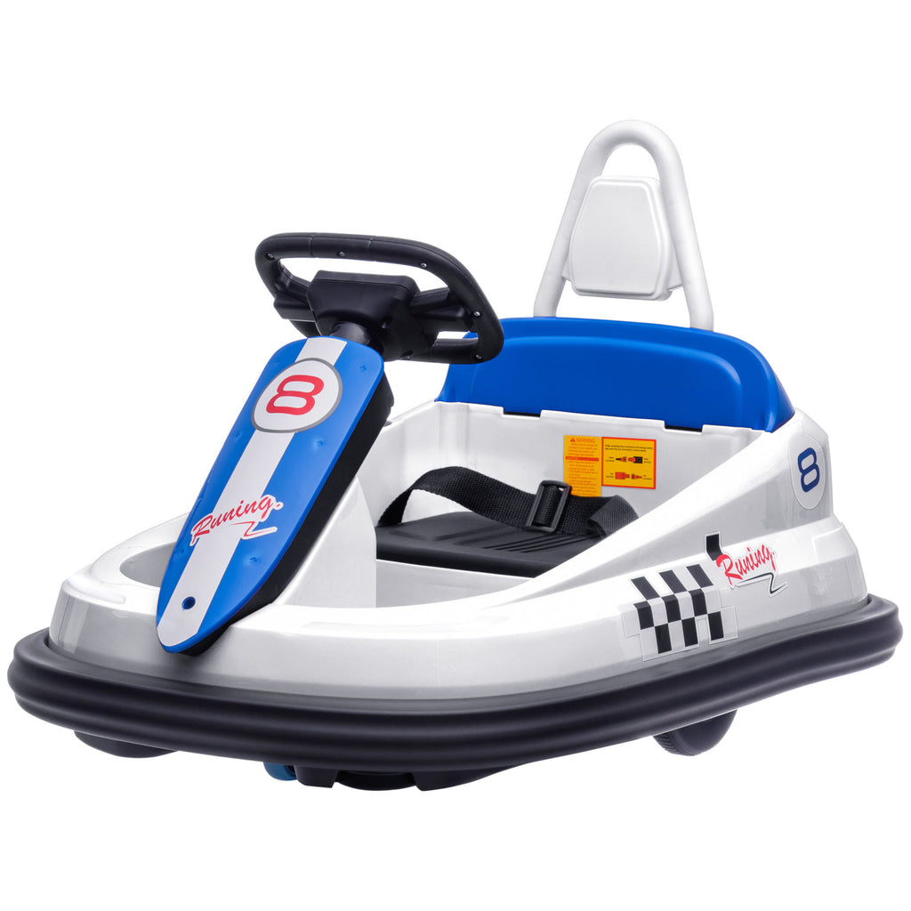 Bumper Car for Kids, 360° Rotation 6V Electric Ride On Bumper, White