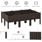 6 Piece Raised Garden Bed with Legs, Planter Box Raised Bed to Grow Flowers, Herbs & Vegetables, Brown