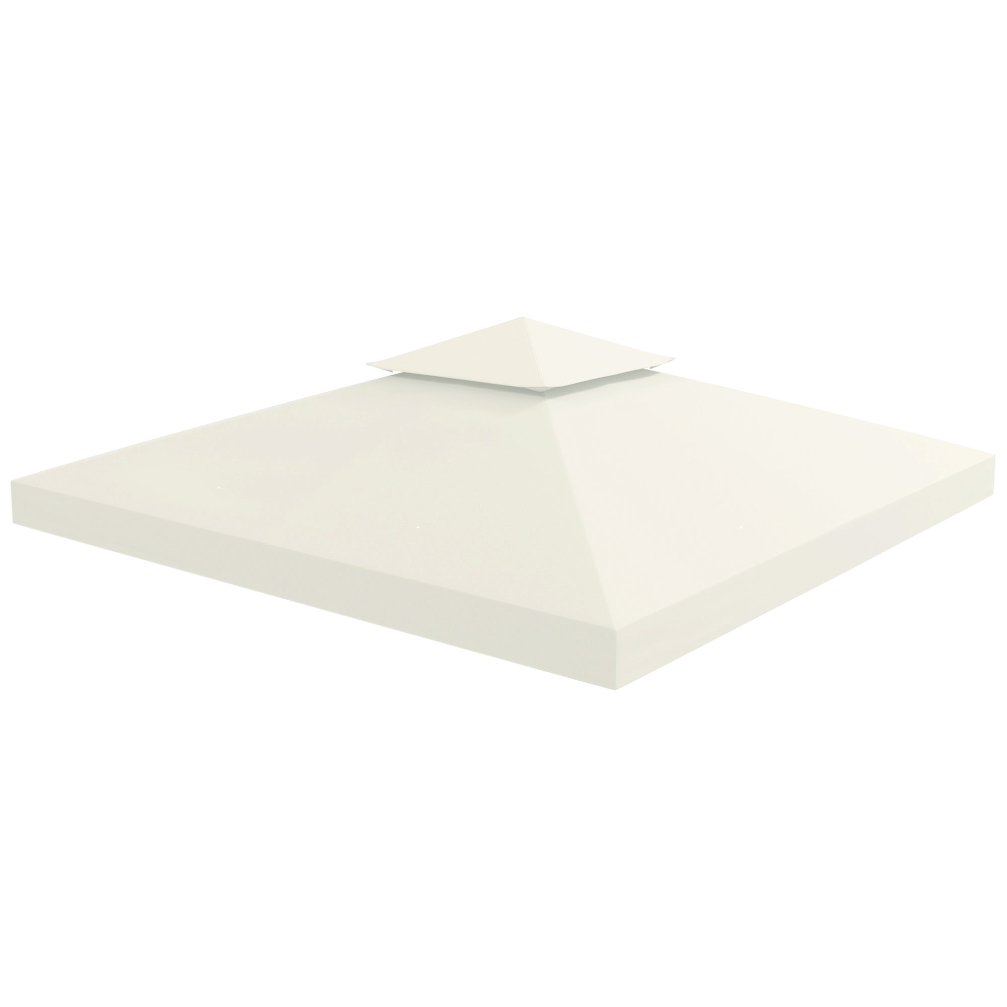 10' x 10' Gazebo Replacement Canopy 2 Tier Top UV Cover Pavilion Garden Patio Outdoor Cream White (TOP ONLY)