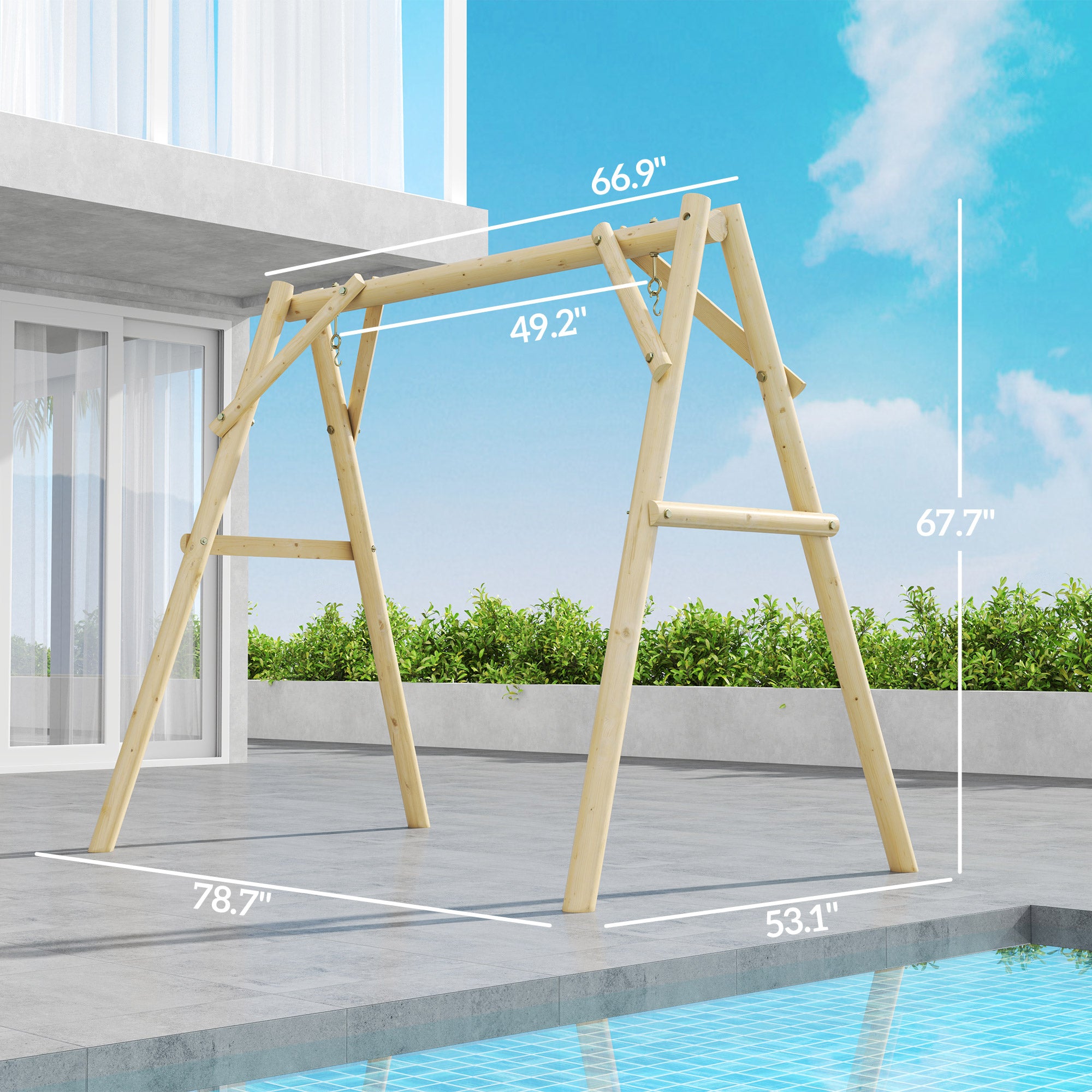 660 lbs Porch Swing Frame, A-Frame Hanging Chair Stand Only for DIY Painting, Swing Chair Stand for Backyard, Patio