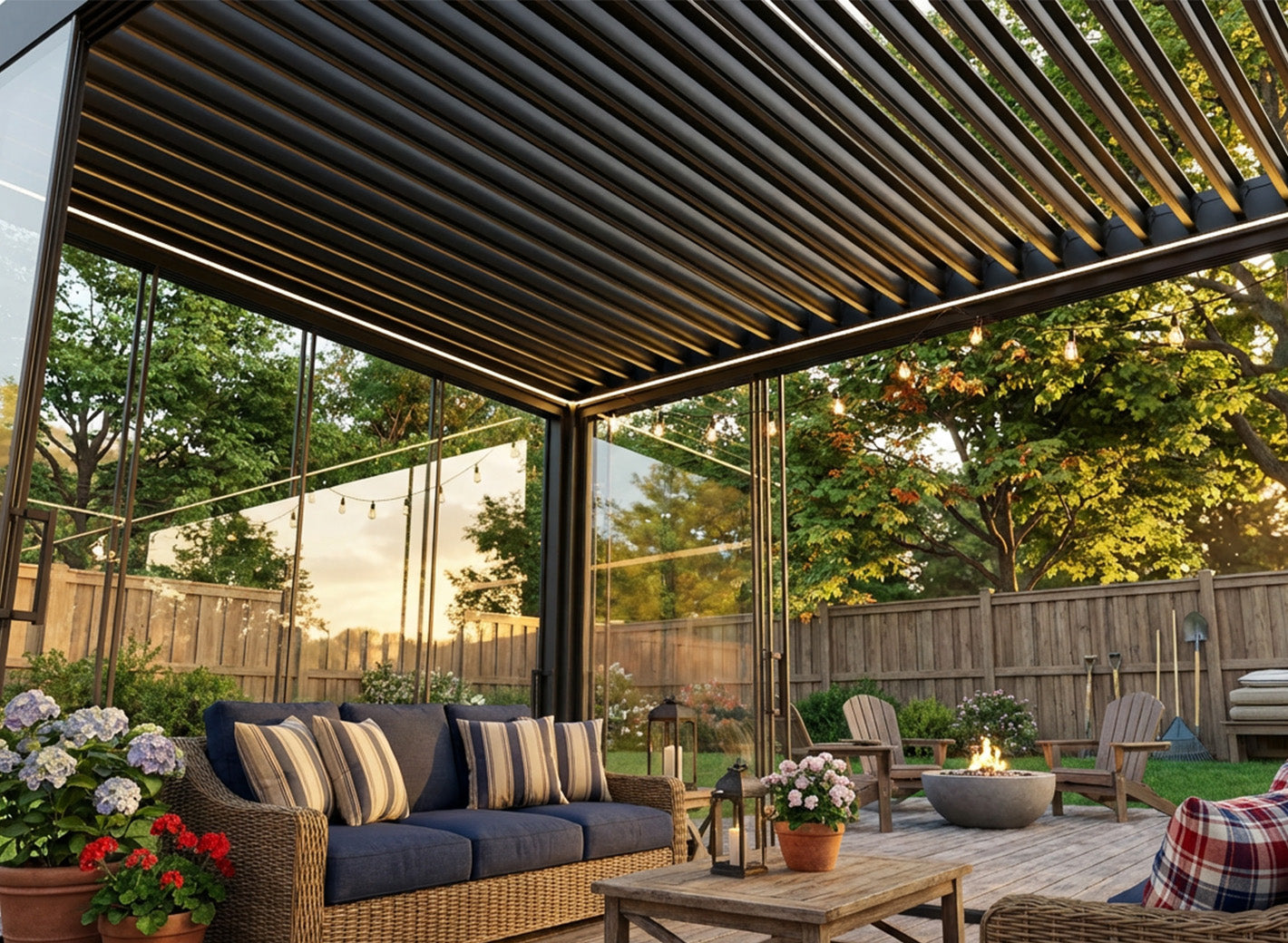 POWER+ PRO Gen 2 Motorized Pergola – 13' x 33' (8-Post) Gray, 6063-T5 Aluminum, Motorized Louvers
