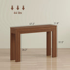 Modern Console Table, 47" Narrow Entryway Table, Walnut