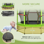 Φ5FT Kids Trampoline with Enclosure Net for Age 3 to 6 Years Green