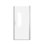 Pivot Shower Door with Explosion-Proof Film and Tempered Glass, Bathroom Door with Stainless Steel Handle, 34" L x 0.5" W x 72" H, Chrome