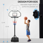 Height Adjustable Basketball Hoop, Portable Basketball Stand, 30" Backboard, Indoor Outdoor Goals Set for Kids Youth Adults