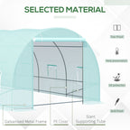 20' x 10' x 7' Walk-In Tunnel Greenhouse with Zippered Door & 8 Mesh Windows, Large Garden Green House Kit, Galvanized Steel Frame, Green