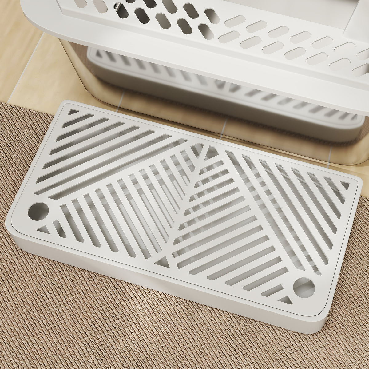 2 Pack Stainless Steel Litter Box with Metal Scoop & Scoop Holder, High Sided, Anti-Urine Leakage, Non-Sticky