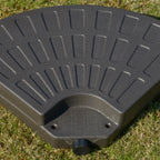 4 Pieces Cantilever Patio Umbrella Base, Fan Shaped Umbrella Weight w/ Built-In Handles & Rugged Material, 148 lbs Water and 220 lbs Water and Sand, Coffee