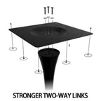 Modern Round Dining Table with MDF Top and Steel Base, Strong Construction, Easy Assembly and Cleaning, 23.5″ L x 23.5″ W x 29″ H, Black