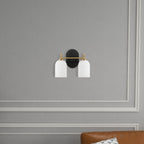 Vortex Two Lights Vanity Wall Sconce with White Frosted Glass, Traditional Style for Over Bathroom Mirror, 10.5" L x 5.5" W x 10" H, Gold+White