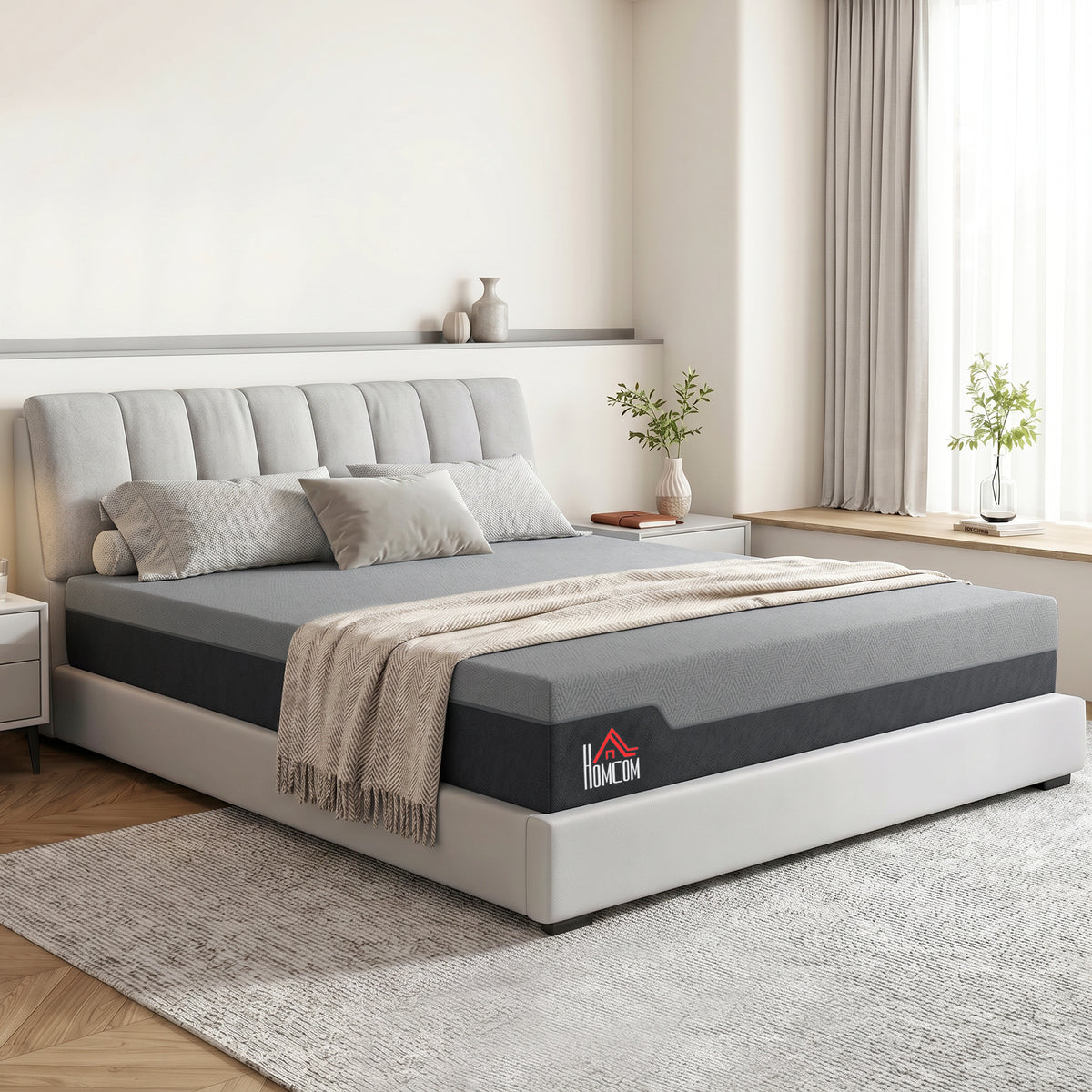 King Mattress, 12 Inch Memory Foam Mattress for Pressure Relief, Graphene Gel Cooling Copper Bed in a Box, Made in USA