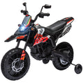 12V Aprilia Licenced Kids Motorcycle with Training Wheels, Spring Suspension, LED Light, USB, Music, Red