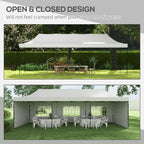 9.5' x 28' Pop Up Canopy Tent, Instant Tent for Parties, Height Adjustable, with Carry Bag and Sand Bags