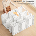 Portable Wardrobe Closet, Folding Clothes Storage Organizer with 8 Cube Compartments, 2 Hanging Rods, 11 Magnet Doors, White