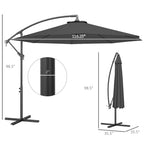 10' Cantilever Tilt Offset Patio Umbrella w/ UV & Water Safe Material & Cross Base (Weight Not Included), Gray