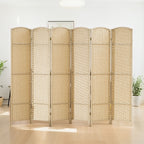 Folding Room Divider Screen 6 Panel 5.6' Tall Privacy Screen Freestanding Room Partition for Home Office, Beige
