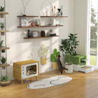 Fully Enclosed Cat Litter Box with Front Entry, Top Exit, Yellowish Green