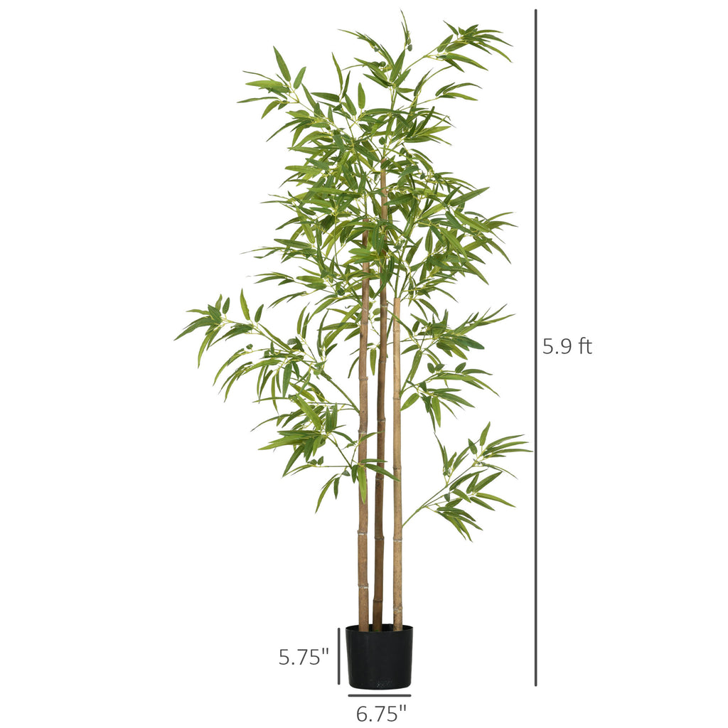 6ft Artificial Tree, Indoor Fake Bamboo with Pot, for Home Office Living Room Decor