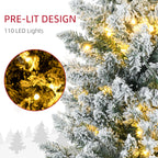 5ft Pencil Christmas Tree, Slim Artificial Christmas Tree with Realistic Branches and Warm White LED Lights, Green