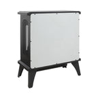 24" Free-Standing Design Electric Infrared Quartz Fireplace Stove with 11 Temperature Settings, 3D Flames, and Remote Control, Antique Black